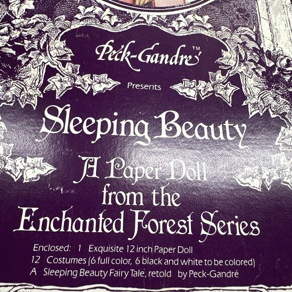 Vintage 1987 Sleeping Beauty Paper Doll Set Enchanted Forest Series Peck-Gandre - Picture 2 of 13